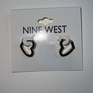 Nine West gold heart earrings